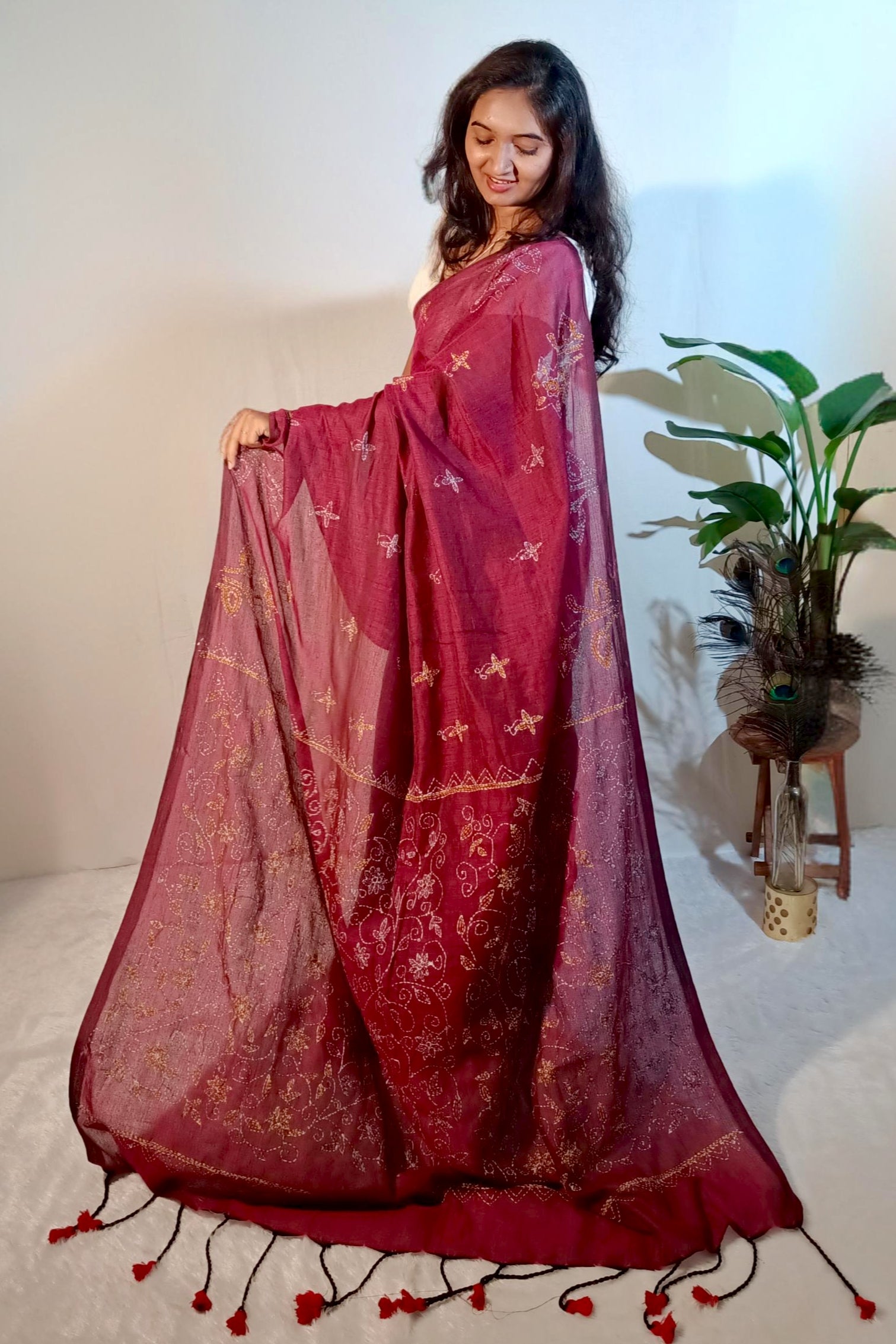 Katha Kari (Maroon)