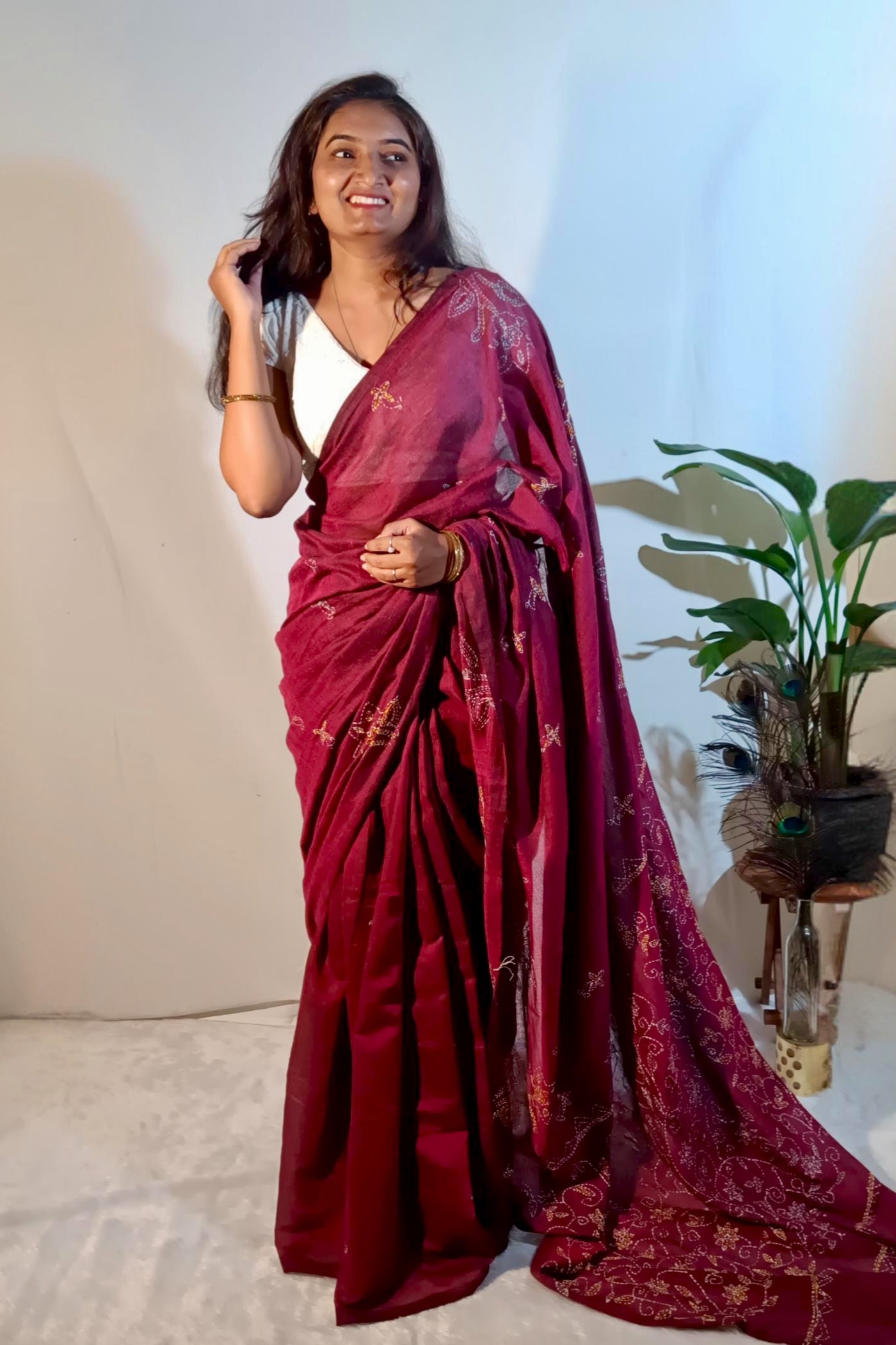 Katha Kari (Maroon)