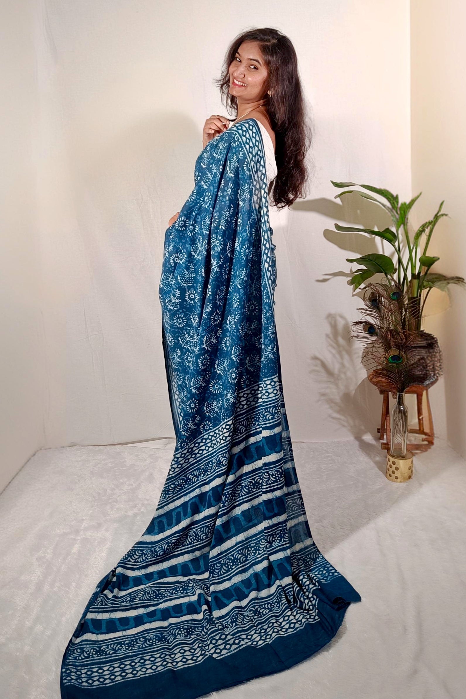 Indigo Hand-Block Phool