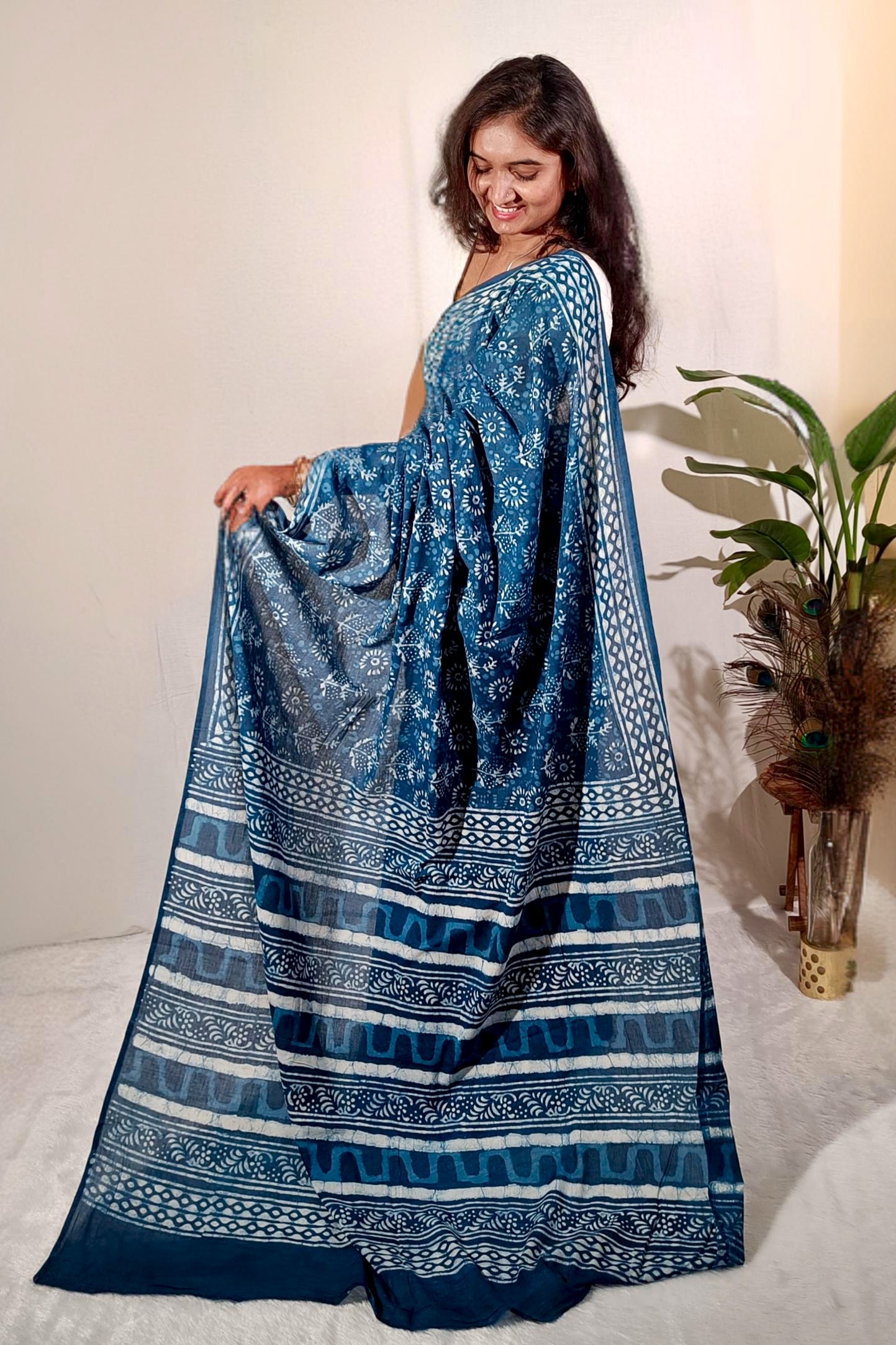 Indigo Hand-Block Phool