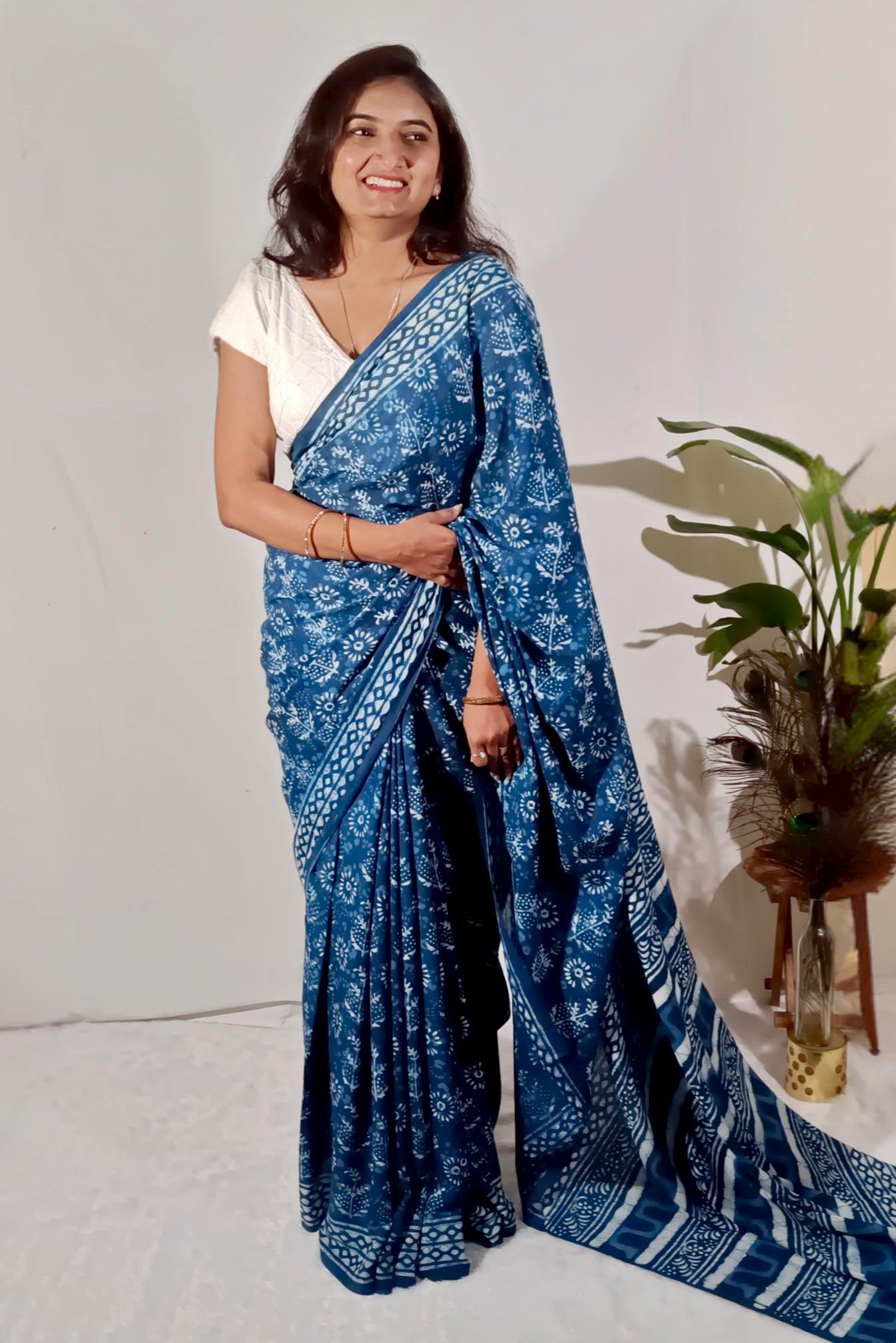 Indigo Hand-Block Phool